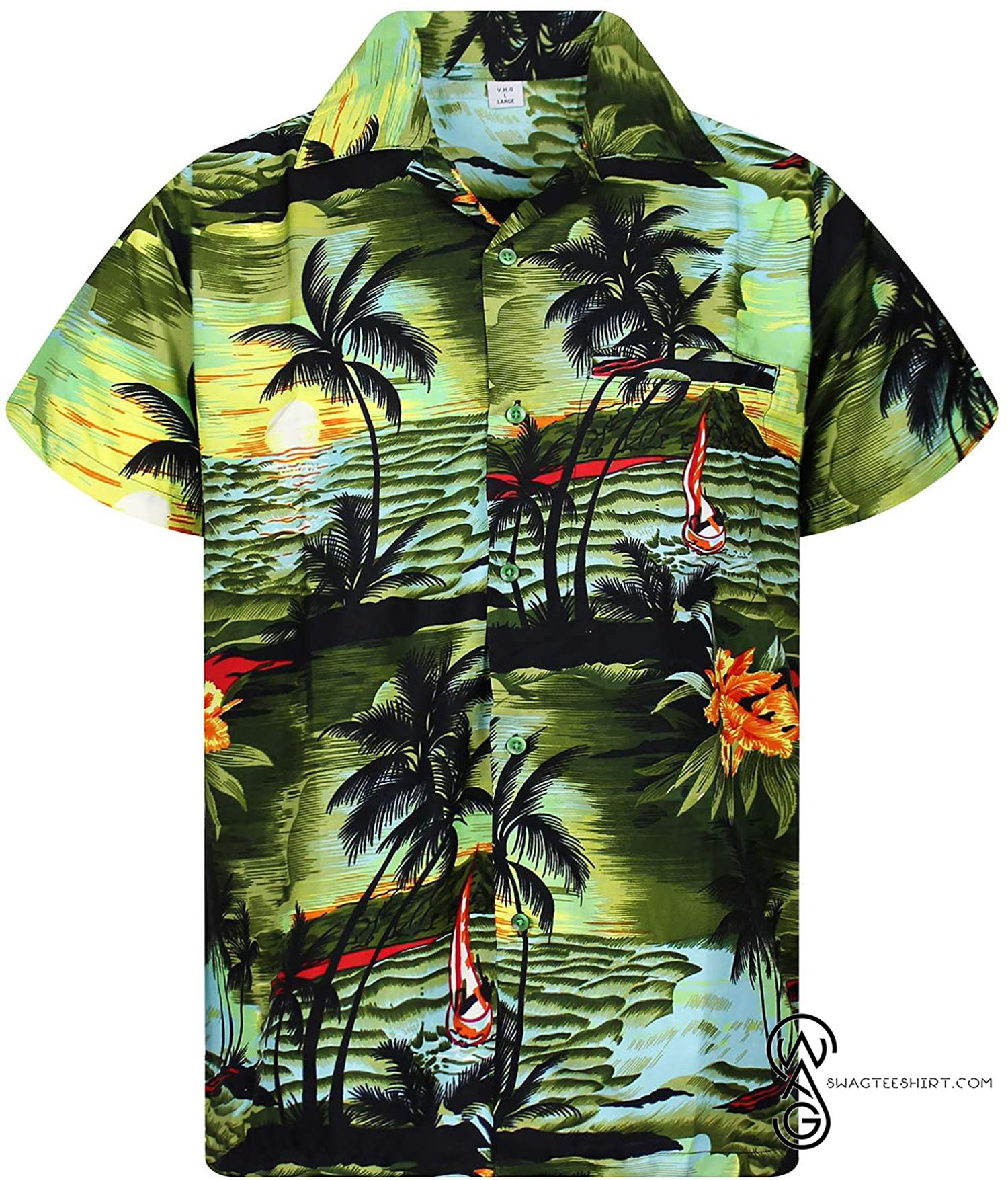 [Top Trending] Funky Aloha Hawaiian Beach Summer Print Pink Sunset Full Printing Hawaiian Shirt